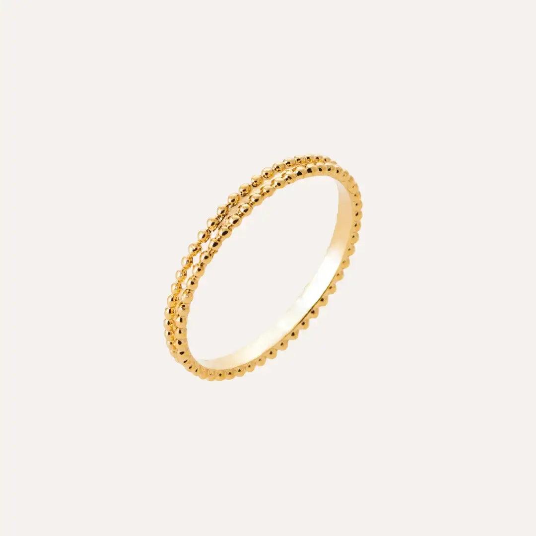 Bague fine perlée plaqué or Cyrielle – les bijoux chics
