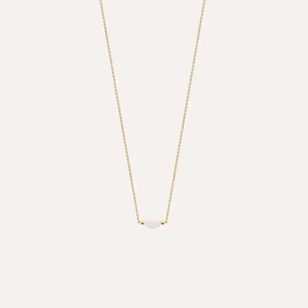 Collier Pierres De Lune Et Zirconium Plaqué Or 750/000 - Sans Nickel - Neuf Avec Étiquettes
