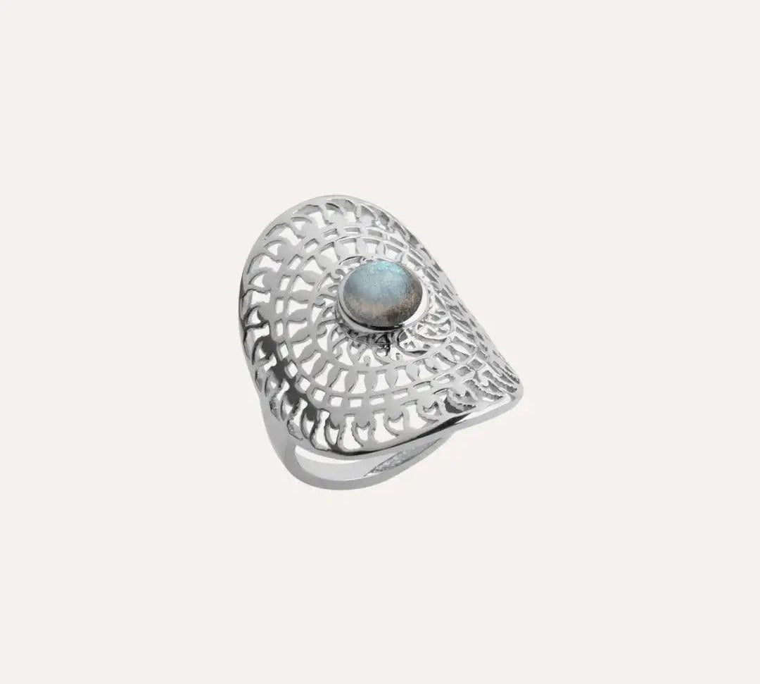 Bague en argent 925 avec labradorite Barbarella