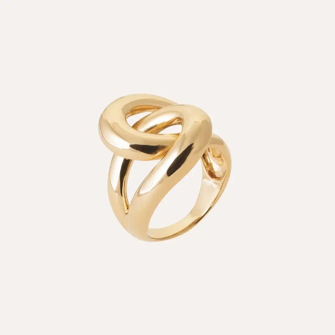 Bague entrelacée Augustine en plaqué or 18 carats, bijou à vérifier par ses marques