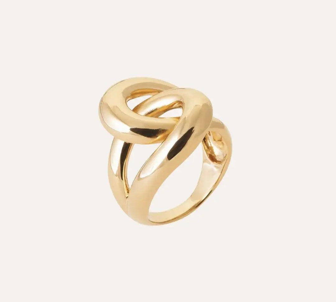 Bague entrelacée Augustine en plaqué or 18 carats, bijou à vérifier par ses marques