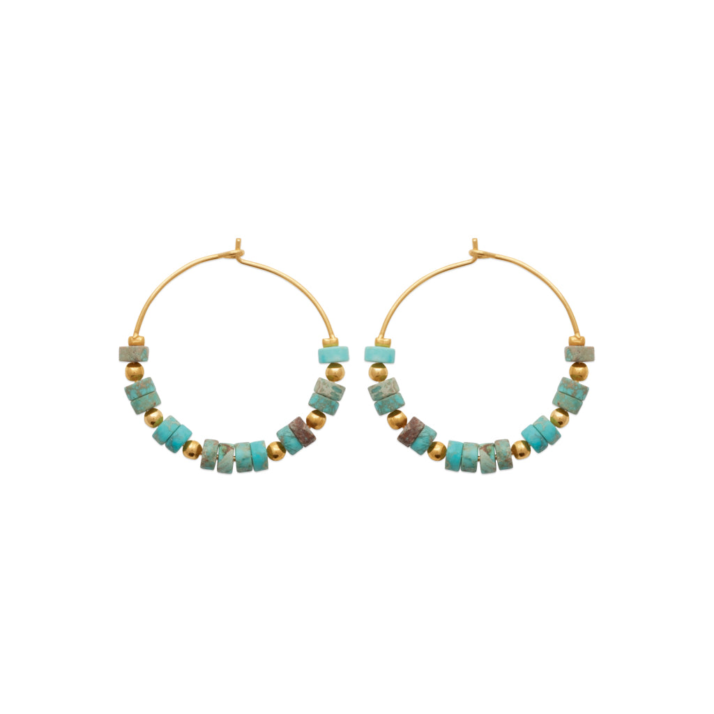 Boucles créoles jaspe bleu