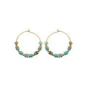 Boucles créoles jaspe bleu