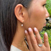 Boucles d'oreilles plaqué or perles quartz rose