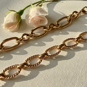 2 bracelet larges mailles plaqué or