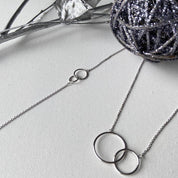 Bracelet et collier argent rhodié cercles