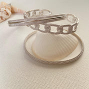 3 bracelets jonc en argent 925