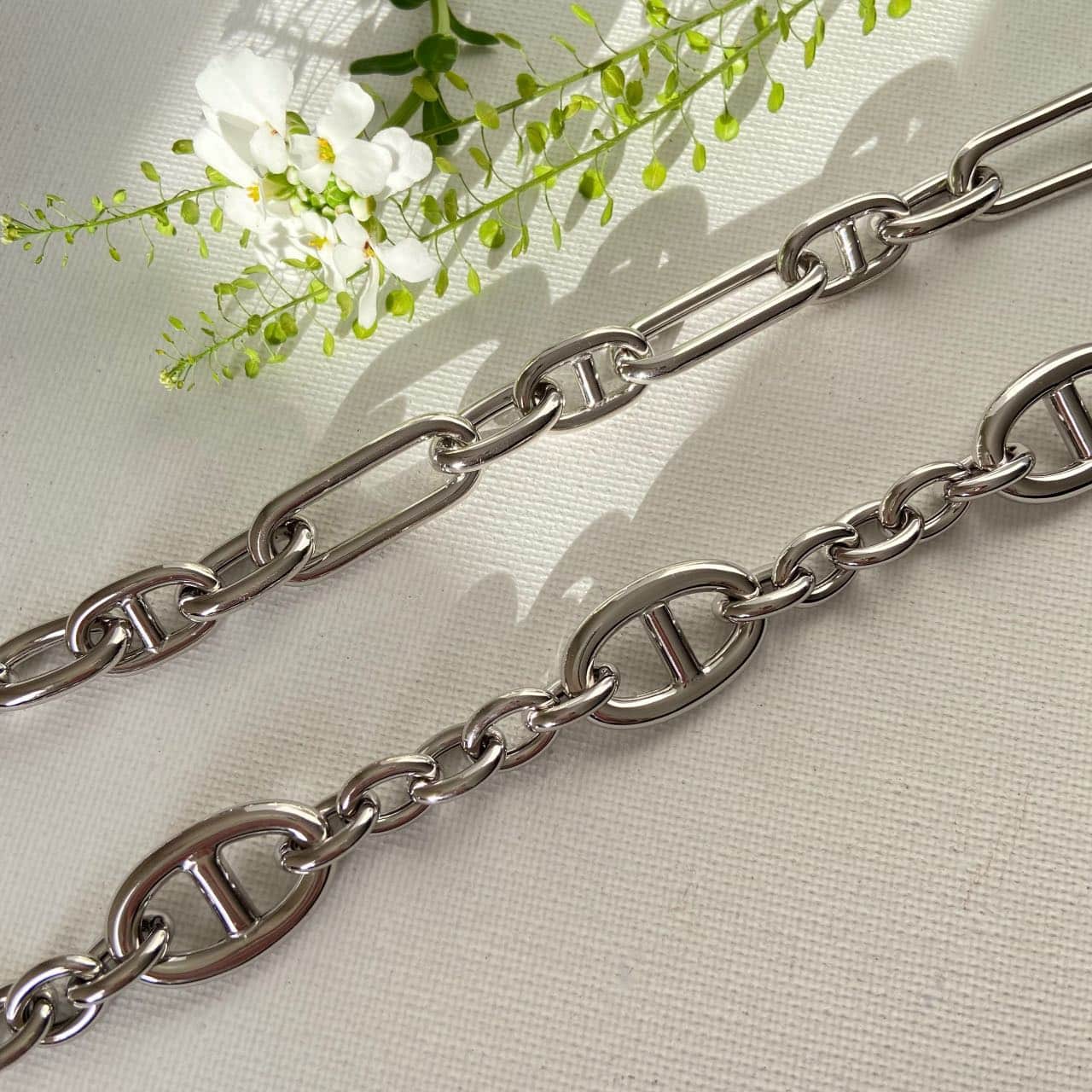 Compo de 2 bracelets gros maillons en argent