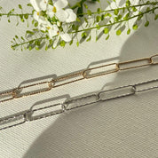 bracelet chaine plaque or et argent 925