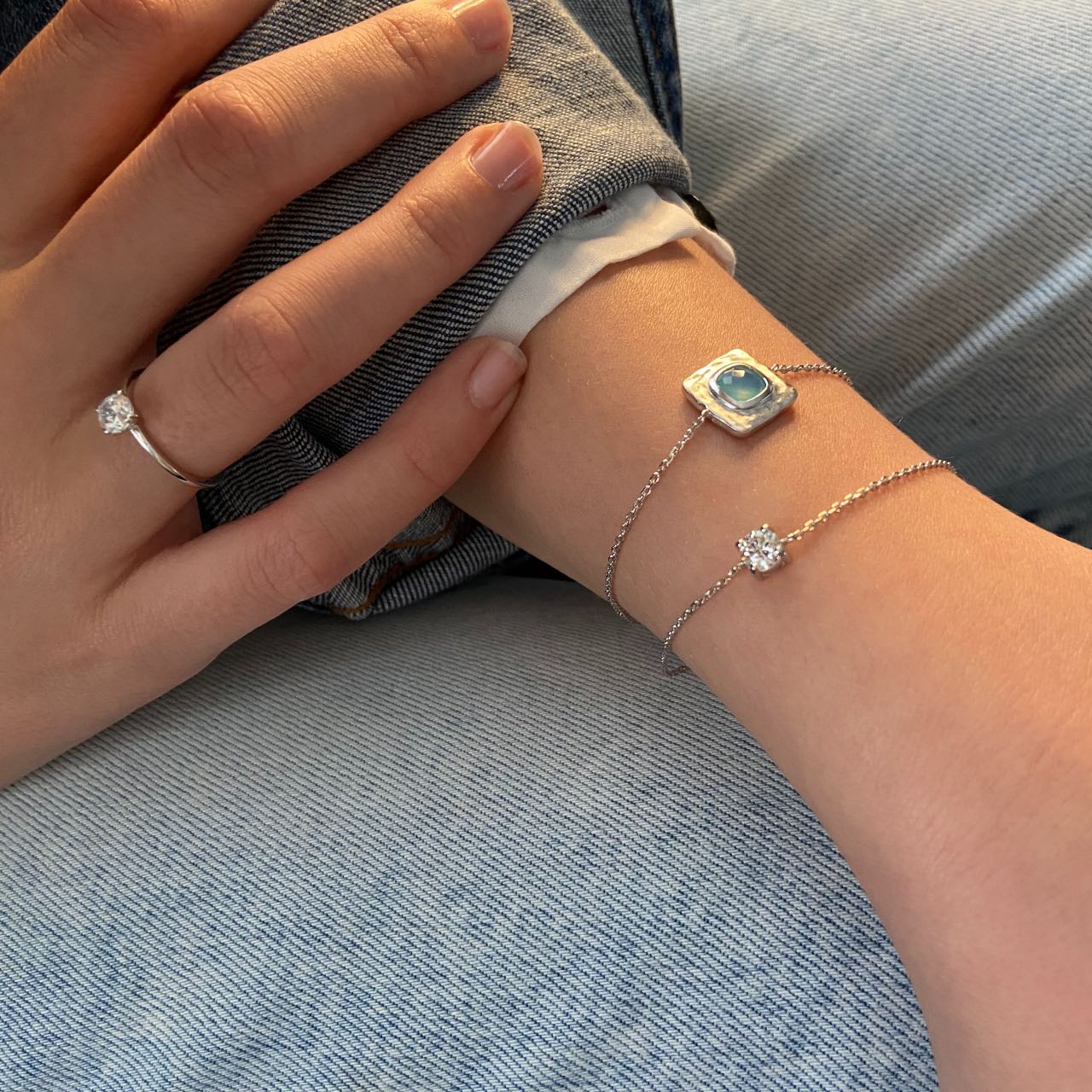 Bracelet argent pierre semi précieuse