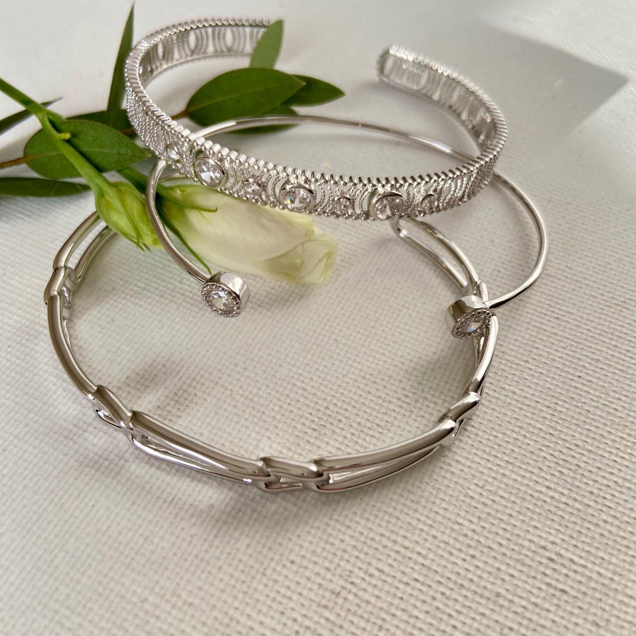 3 bracelets jonc en argent