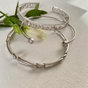 3 bracelets jonc en argent