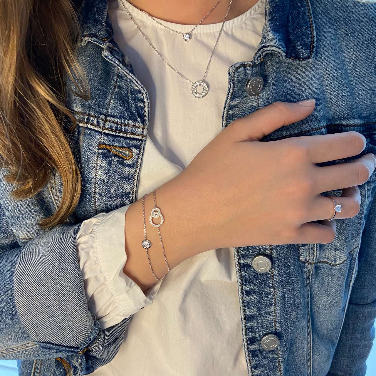 Bracelet argent zircons