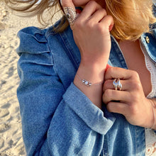 Bracelet argent barre 3 oxydes zirconium