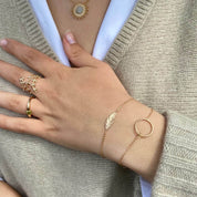 Bracelet plaqué or plume