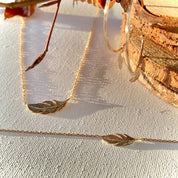 Bracelet collier créoles plume plaqué or