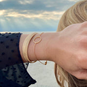 Bracelet jonc et bracelet chaine en plaqué or