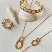 bracelet jonc plaqué or anneaux entrelacés