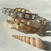 Bracelet jonc argent et plaqué or