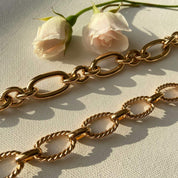 Gros bracelet en plaqué or larges maillons