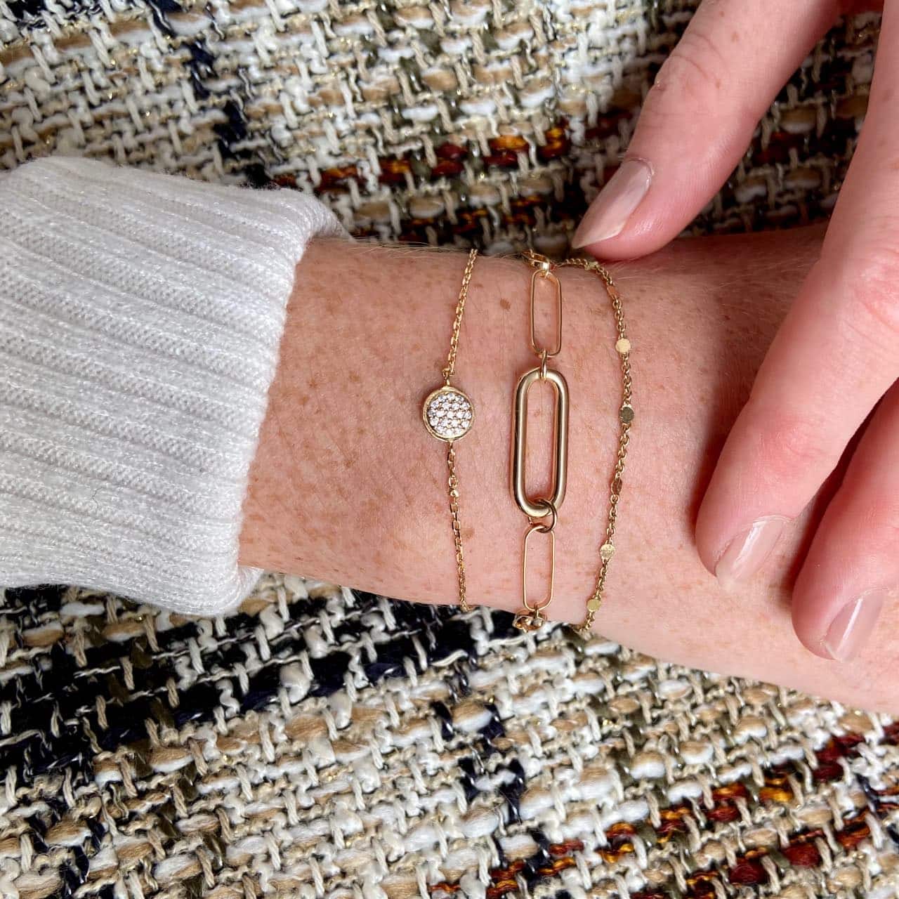 Bracelet plaqué or maille ovale