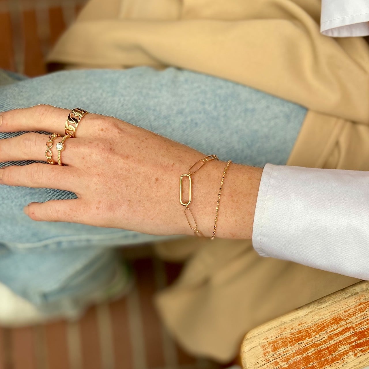 Bracelet maille plaqué or