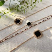 Composition de bracelets perle agate noire