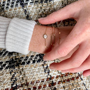 Bracelet plaqué or petite pastille zircon