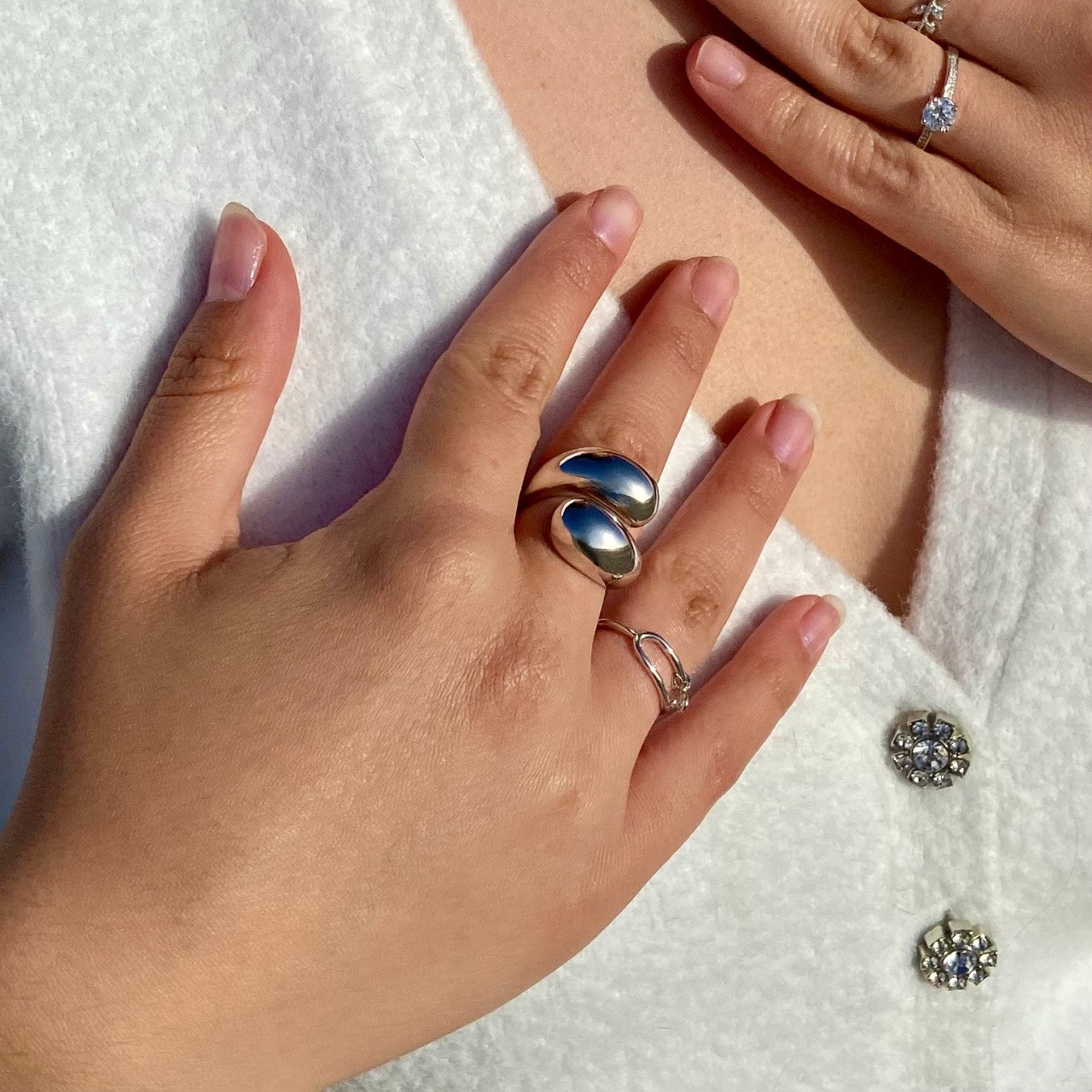 Grosse bague argent adele