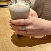 jolie bague plaqué or et pierre verte Les Bijoux Chics