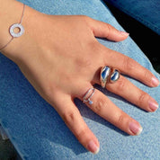 Bague argent zircon mobile