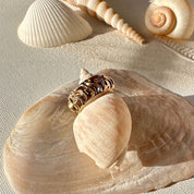 Bague structuré plaqué or