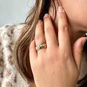 Bague plaqué or structurée