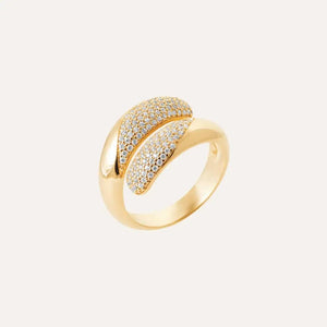 Bague toi et moi Anne en plaqué or sertie de zircons scintillants