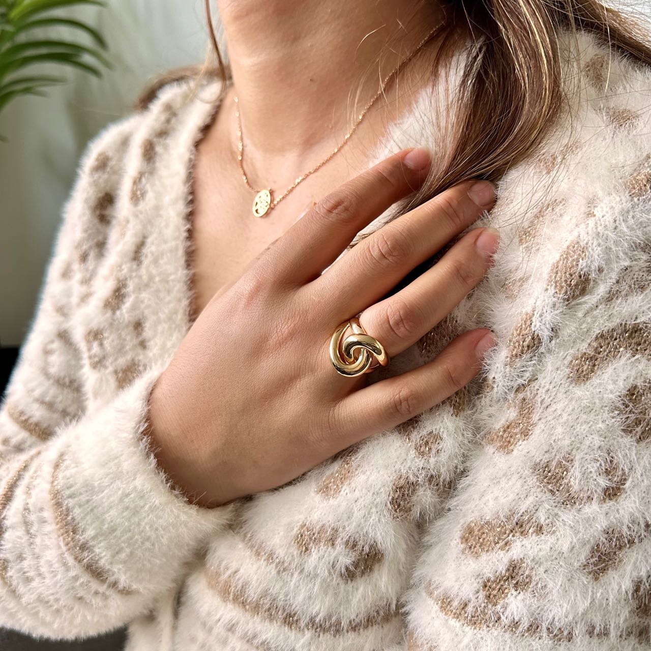 Grosse bague plaqué or