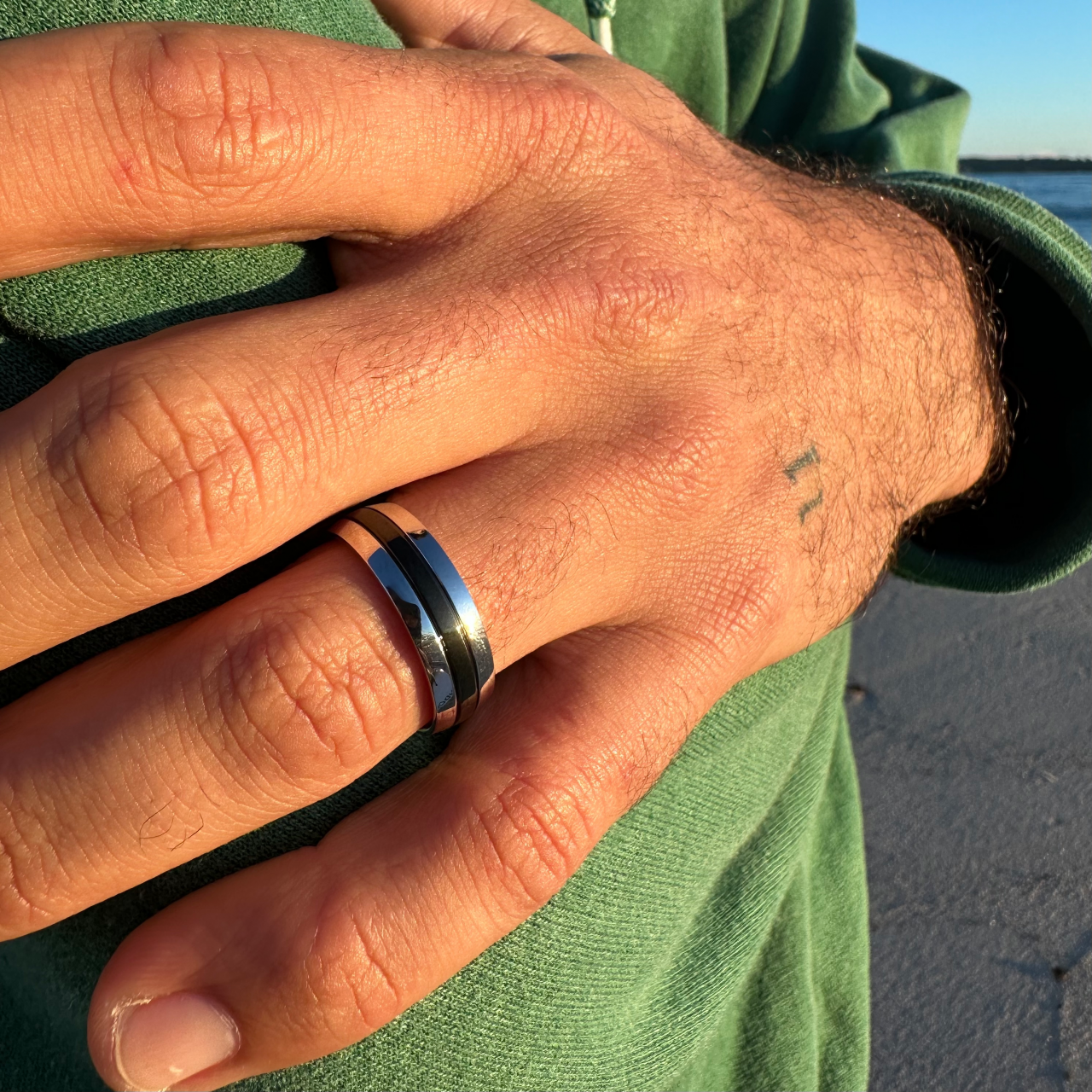 Bague homme acier inoxydable