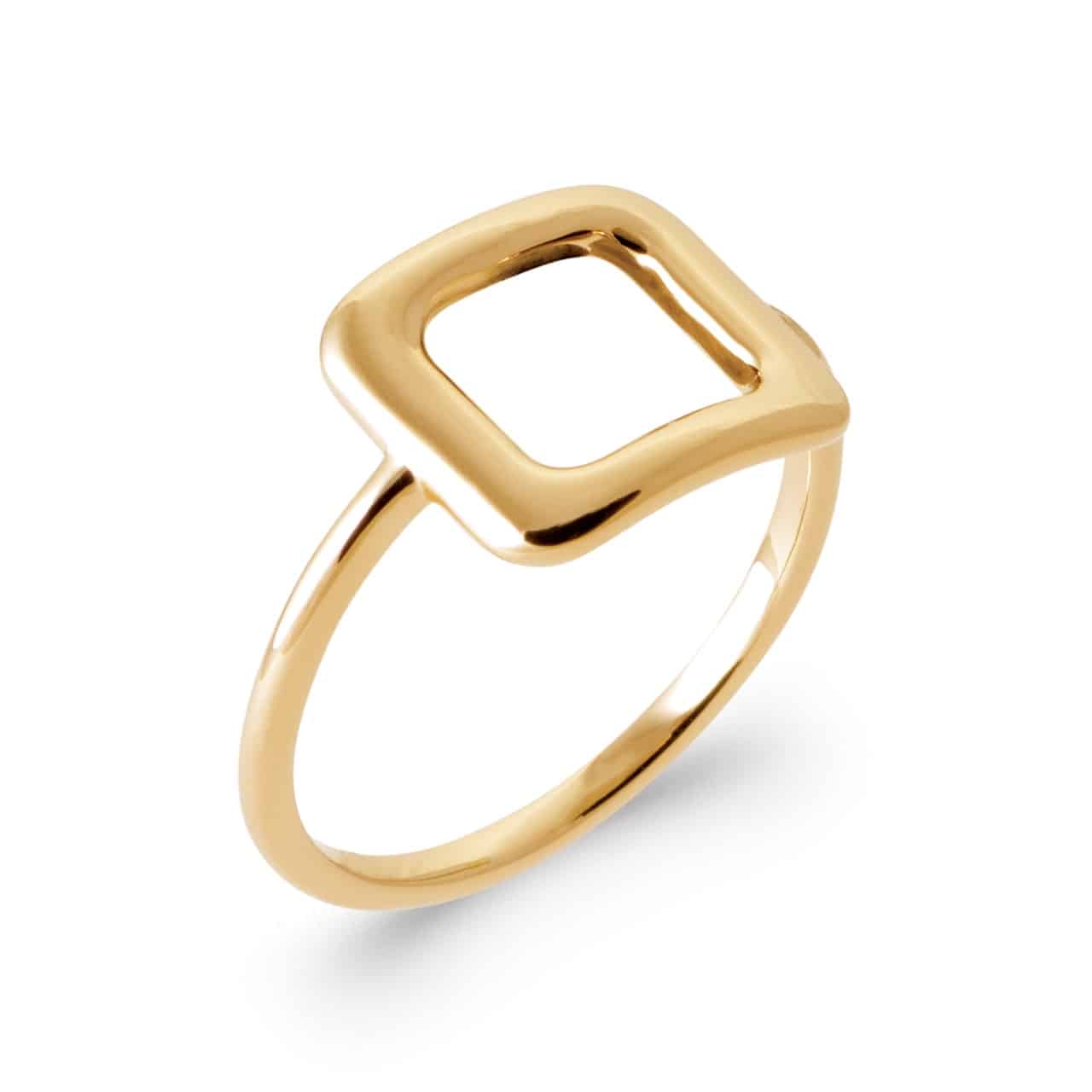 Bague plaqué or carré ajouré