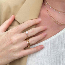 Solitaire plaqué or oxyde de zirconium