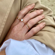 Bague fine plaqué or oxydes zirconium