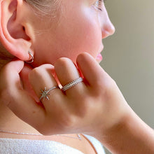 bague argent perlée