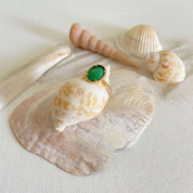 bague plaqué or pierre verte