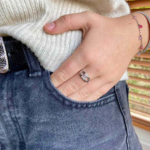 Bague tendance en argent rhodié 925/000