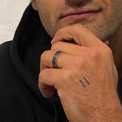 bague homme acier caoutchouc