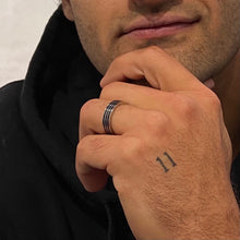 bague homme acier caoutchouc