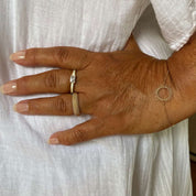 Bague jonc perlé plaqué or