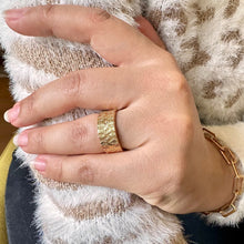 Bague large anneau plaqué or