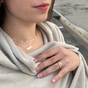 bague chaine plaqué or