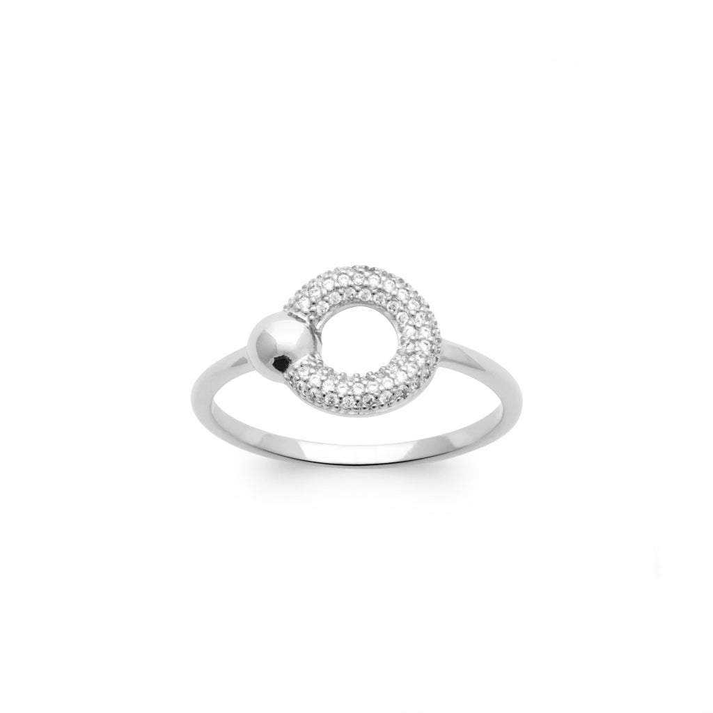 Bague argent cercle zircon