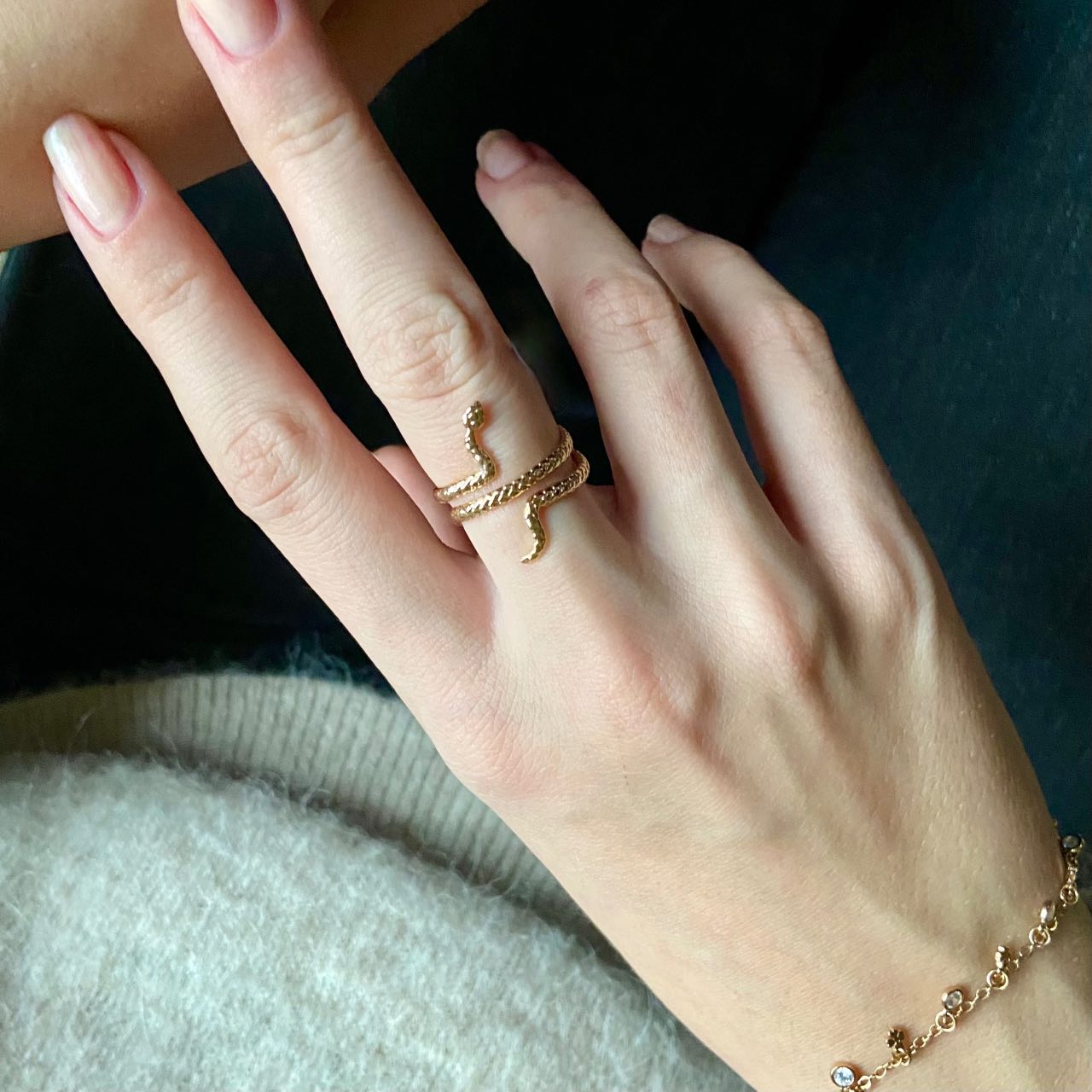 Bague serpent plaqué or