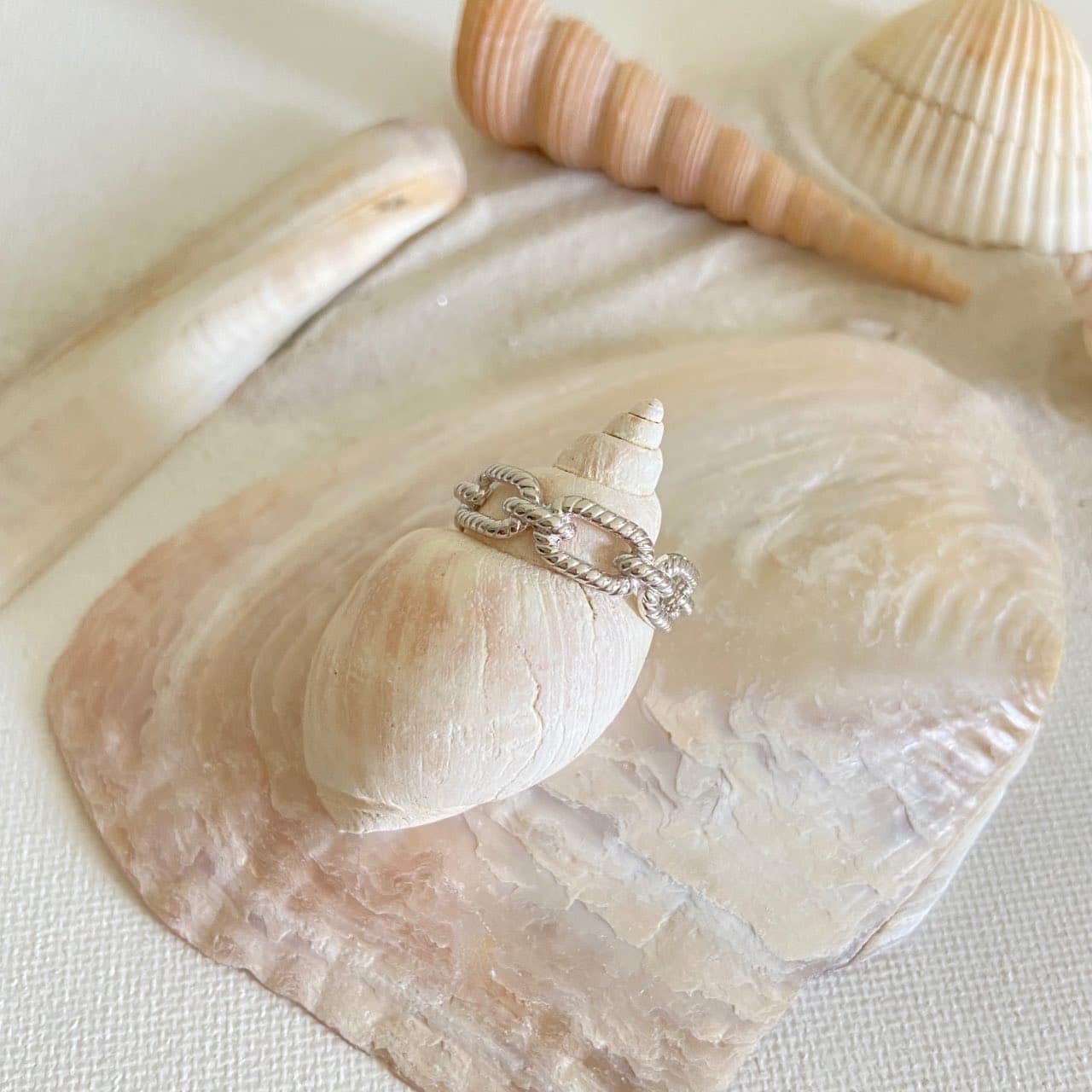 bague argent chaîne